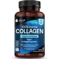 ราคา Pure Marine Collagen for Women & Men - with Hyaluronic Acid, Vitamin C & Biotin - Collagen Peptides Hydrolyzed Collagen for Hair & Nails - 60 แคปซูล by New Leaf (47364549844)