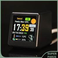 ราคา Superparis ZIZEV มินินาฬิกาดิจิตอล 1.54in หน้าจอ IPS พยากรณ์อากาศอุณหภูมิความชื้นสำหรับรถบ้านสำนักงานปรับแต่ง GIF อัลบั้มภาพ (53063136631)