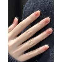 ราคา เล็บปลอมเจล ใส่เล็บสีนู้ดน้ําแข็งโปร่งใสไล่ระดับสีฝรั่งเศสสีขาวขนาดกลางยาวอ่อนโยนกับเพชรแต่งเล็บระดับไฮเอนด์สําเร็จรูปเล็บแพทช์ (54564184689)