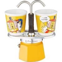 ราคา Bialetti-MiniExpressLichtenstein: Mocha Set ประกอบด้วยเครื่องชงกาแฟ 2 ถ้วย (2.8oz)+2 แก้ว สีเหลือง อลูมิเนียม Z1S7 (48613450527)