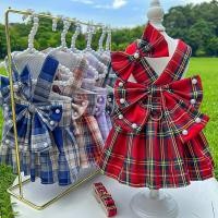 ราคา สัตว์เลี้ยง jk ลายสก๊อตชุดสุนัข Leash Supplies เสื้อผ้าแมวสุนัขแมว Teddy Bichon Corgi ขายส่ง (45313914407)