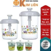 ราคา VIET JAPAN กล่องผักดองอัจฉริยะพลาสติกและผักดองมะเขือเทศ - เล็ก 4L5 ใหญ่ 6L - ลูกบิดอัดอัตโนมัติ - ของแท้ 6710+6711 (43205939255)