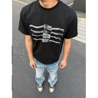 ราคา Solona Cool Feeling Niche Design Feeling พิมพ์ไหล่แขนสั้นเสื้อยืดผู้ชายฤดูร้อน cleanfit แคบ-Cuffed T @- (56813248079)