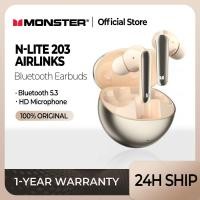 ราคา Monster N-Lite 203 AirLinks In-Ear หูฟังบลูทูธ bluetooth 5.1 พร้อมไมโครโฟน กันน้ํา สเตอริโอ AI ตัดเสียงรบกวน IPX5 หูฟังกันน้ำ (20987972326)