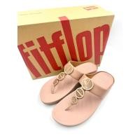 ราคา รองเท้า fitflop รุ่น Halo Metallic Trim toe-post Sandals สีเบจ #38 (24862190509)