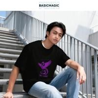 ราคา เสื้อยืดสีดำลายฟีนิกซ์สีม่วง Athletic, Basic, Street Style, Oversize 0379 (44176104627)