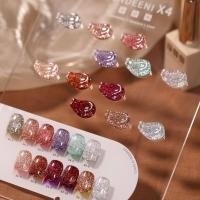 ราคา ยาทาเล็บเจลกากเพชรแฟลช เซต 12 สี VDN สีเจลกากเพชร แถมชาร์ตสี VENDEENI - X4 - NT nail (26093607173)