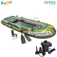 ราคา Intex ชุดเรือยางซีฮ็อว์ค 4 ที่นั่ง พร้อมพายอลูมิเนียมและที่สูบลม รุ่น 68351 + ที่สูบลมไฟฟ้า (24701296618)