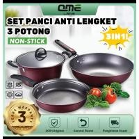 ราคา QME ชุดกระทะเทฟลอน ชุดกระทะเทฟลอน 3 ชิ้น กระติกน้ําร้อน (44304669686)