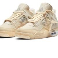 ราคา ขายร้อน 1 Air Jordan 4 Off-White x AJ4 WMNS AJ4 OW Low รองเท้าผ้าใบคู่รองเท้าผู้หญิง Breathable Casual Running บาสเกตบอลโปร่งแสง Beige 1 EDBW GOOM JANY (42982992780)