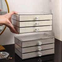 ราคา C 1Pc,Necklace Storage Box With Transparent Lid, 3-Layer Jewelry Tray Drawer, Jewelry Display Box, (45910733221)