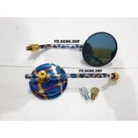 ราคา กระจกมองข้าง Vespa Scoopy Fino Retro Classic Stem Blue X Honda Yamaha Universal (26455153527)