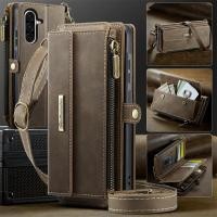 ราคา เคส ซัมซุง Case for Samsung Galaxy S25 Edge S24 S23 FE S22 Ultra A56 A55 A54 A53 A52 A52s 5G เคสฝาพับซิปหนังพร้อมช่องกันกระแทกใส่บัตรสํ Flip Zipper Cover Wallet Crossbody Belt Hand Strap Lanyard Phone