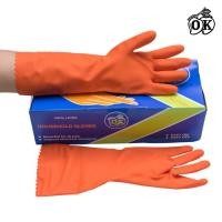 ราคา ถุงมือแม่บ้านสีส้ม ผลิตจากยางธรรมชาติ 100% size L (6 คู่) (2064271556)