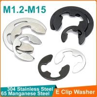 ราคา 304 Stainless Steel Black 65Mn M1.2 M1.5 M2 M2.5 M3 M4 M5 M6-M15 GB896 Shaft External Retaining Ring E Clip Snap Circlip (56459270652)
