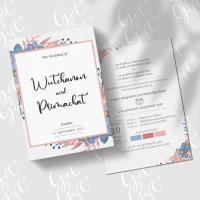 ราคา การ์ดแต่งงาน การ์ดมงคลสมรส การ์ดงานบวช ธีมสีชมพู (1 ใบ) (21972056676)