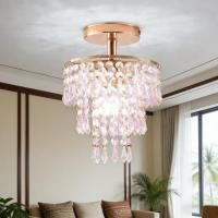 ราคา โคมไฟเพดานคริสตัลทรงกลมสีทอง/โคมระย้าคริสตัล, โคมไฟคริสตัลสมัยใหม่, โคมไฟเพดานคริสตัล, โคมไฟคริสตัล, โคมไฟบรรยากาศ (56103358620)