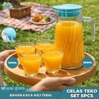 ราคา สินดา ชุดกาน้ําชาแก้วหนา 5 ชิ้น - ชุดเหยือกเกรดอาหารพร้อมฝาปิดแน่น (41728764170)