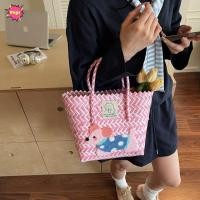 ราคา กระเป๋าผ้าทอ INNICE ลายดัชชุน 6 สีกระเป๋าถือแฟชั่นการ์ตูนความจุขนาดใหญ่กระเป๋าฟางชายหาดวันหยุดชายหาด (53212758105)