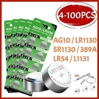 ราคา ชิ้น 4-100 แบตเตอรี่ปุ่ม LR1130 AG10 189 389 LR54 RW89 L1131 สำหรับนาฬิกา ของเล่น รีโมท SR1130SW AG (54201236467)
