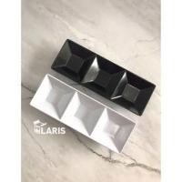 ราคา จานแซมบ้าขาวดํา สี่เหลี่ยม เมลามีน3ส่วน ทนทาน แข็งแรง หนา จานซอสเมลามีนโอนิกซ์พรีเมี่ยม ภาชนะพิสินใส่ซอส ซัมบัล ซอสถั่วเหลือง มายองเนส เครื่องเทศครัว น้ํามันพริก นม น้ําส้มสายชู วาซาบิ ดอง คาเฟ่ ร้านอ