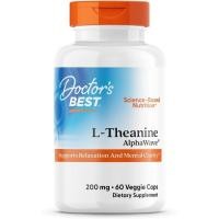 ราคา Doctors Best Caps 200mg สําหรับผู้ชายและผู้หญิง - L Theanine AlphaWave อาหารเสริมสําหรับ & Focus Support ช่วยลดความเครียด มังสวิรัติ ปราศจากกลูเตน ปราศจากถั่วเหลือง Non GMO - 60 Veg Capsules (40980252