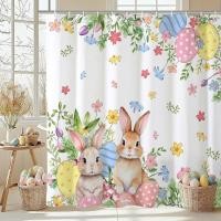 ราคา Baccessor อีสเตอร์ Bunnies ไข่ผ้าม่านอาบน้ํา,กระต่ายน่ารักฤดูใบไม้ผลิดอกไม้ผ้าม่านอาบน้ําห้องน้ํา Bath Home Decor ผ้าโพลีเอสเตอร์กันน้ําพร้อมตะขอ 72 W x72 H นิ้ว (51657412846)