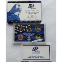 ราคา ชุดเหรียญขัดเงา USA State Quarter Dollar 5 เหรียญ ปี 2004 (19788941893)