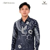 ราคา KATUN KEMEJA Prakasa 1375 Slimfit เสื้อแขนยาวผ้าบาติก Solo Batik เสื้อผ้าฝ้ายสบายสีฟ้า (57414385362)