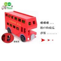 ราคา เด็กประกอบการตรัสรู้ของเล่นเพื่อการศึกษารถไม้ลอนดอนรถบัสสองชั้นรถบัสสีแดงขนาดใหญ่ (48157458211)