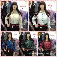 ราคา KEMEJA Kimfashion209 - เสื้อเชิ้ตลายตารางหมากรุกผู้หญิง/เสื้อเชิ้ตลายตารางหมากรุกแขนยาว (26242151260)