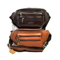 ราคา Chinatown leather คาดเอวสะพายอกหนังวัวแท้ซิปคู่หน้าสีน้ำตาลแทนฟอกฝาด (4843083701)