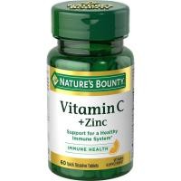 ราคา Natures Bounty วิตามินซี + สังกะสี อาหารเสริมวิตามิน รองรับสุขภาพภูมิคุ้มกัน 60 มก. 60 เม็ด (49359968764)