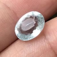 ราคา 3.13 ct พลอยอความารีน สีฟ้าแพทินั่ม Natural Platinum Blue Aquamarine Brazil Full Sparkling (7149685671)