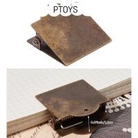 ราคา PTOYS Blank Book Clip, Vintage Metal Small Binder Clamps, Antique Bronze Page Holder Journaing (40901359677)