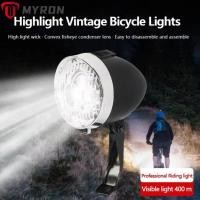ราคา MYRON Retro Vintage ไฟหน้า,พร้อมขายึดสีดําจักรยานด้านหน้า Bright Light, 3 LED MTB จักรยานเสือหมอบ Vintage Head Light สําหรับขี่กลางคืน (48863787183)