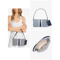 ราคา กระเป๋าสะพายไหล่ ลายmkสีน้ำเงิน 10นิ้ว ใบลูก Michael Kors 35R5S2VC6J Vincent Medium Logo Jacquard Pochette with Card ase (48553114831)