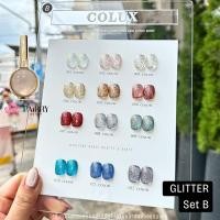 ราคา COLUX เซตสีเจลกากเพชร Set B 12สี ยาทาเล็บเจล แถมชาร์ต 15ml -กากเพชร Set B -wenailsth (27281591514)