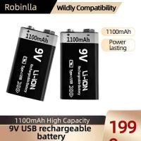 ราคา 9V แบตเตอรี่ชาร์จใหม่ได้ 1100mAh พร้อมพอร์ต USBดีเยี่ยมสำหรับเฮลิคอปเตอร์บังคับวิทยุและรุ่น 6F22 (40076357969)