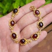ราคา กำไลข้อมือพลอยโกเมนจันทบุรี (Garnet) ตัวเรือนเงินแท้ 92.5% สินค้ามีใบรับประกันจากทางร้าน (49359537058)