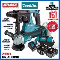 ราคา MAKITA 18V LXT Combo Set RM1988 ( DHR242Z 18V ค้อนรวมไร้สาย / DGA404Z 18V เครื่องเจียรไร้สาย (4") ) (45207030090)