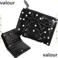 ราคา VALOUR Card Holder Wallet, Zipper Korean Style Bow Wallet, PU Leather Ultra Thin Multi Slot Short Clutch Wallet for Women (45414744794)