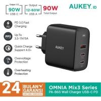 ราคา Aukey PA-B6S Charger 90W Omnia 3 Port USB Type A & C 45W 25W PPS PD QC (43075190684)