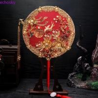 ราคา Echosky พัดจีน Vintage จีนโบราณงานแต่งงานตกแต่งมือถือสไตล์โบราณช่อดอกไม้มือ (26864952460)