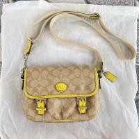 ราคา Coach แท้ โค้ช crossbody มือสอง ลายซี หนังสวย สะพายน่ารัก (25986176246)