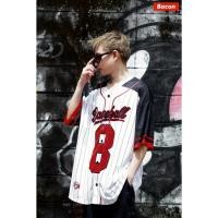 ราคา เสื้อแฟชั่น เสื้อกีฬาเบสบอล หมายเลข 8 โอเวอร์ไซส์ มีกระดุมจริง (51264431840)