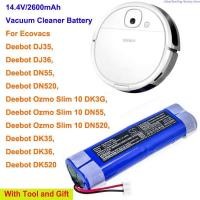 ราคา PJEU OrangeYu 2600mAh Vacuum Cleaner Battery for Ecova Deebot DJ35, Deebot DJ36, Deebot DK35, Deebot DK36, DK520, DN520, (20494088037)