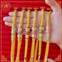 ราคา สร้อยคอลงยาสุโขทัย งานหุ้มทอง น้ำหนัก3บาท ลายซีฟอง (15773154726)