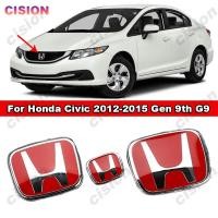 ราคา กรอบครอบพวงมาลัยรถยนต์ ด้านหน้า และด้านหลัง ลายโลโก้ 3D สีแดง สําหรับ Honda Civic FB 2012-2015 Gen 9 G9 (21481630661)