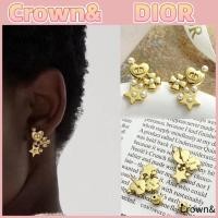 ราคา ต่างหูมุกสีทองสำหรับผู้หญิง DIOR CD สไตล์ใหม่ ของใหม่เอี่ยม/ดอกไม้/หัวใจ ของแท้ 100% (51912075300)